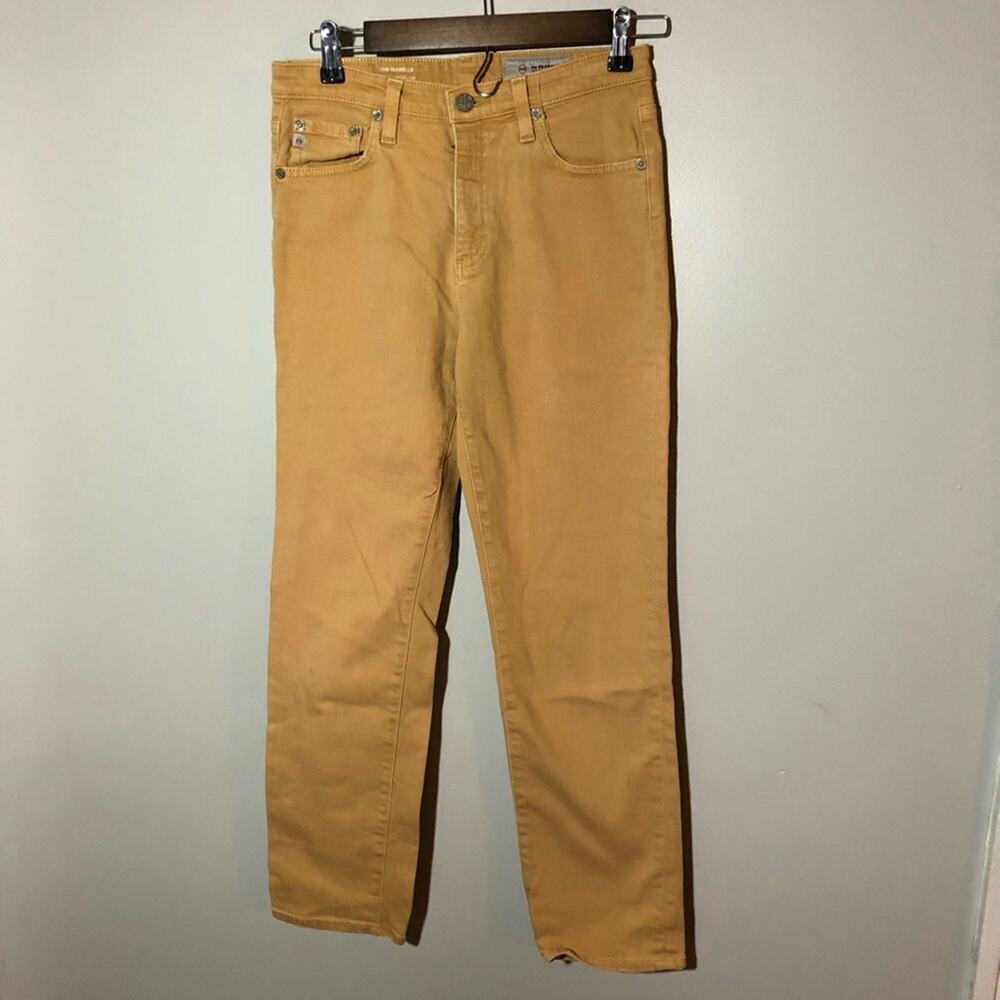Adriano Goldschmied womens 27 high rise straight crop Isabelle yellow jeans